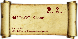 Máté Kleon névjegykártya