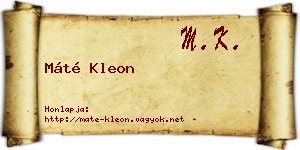 Máté Kleon névjegykártya